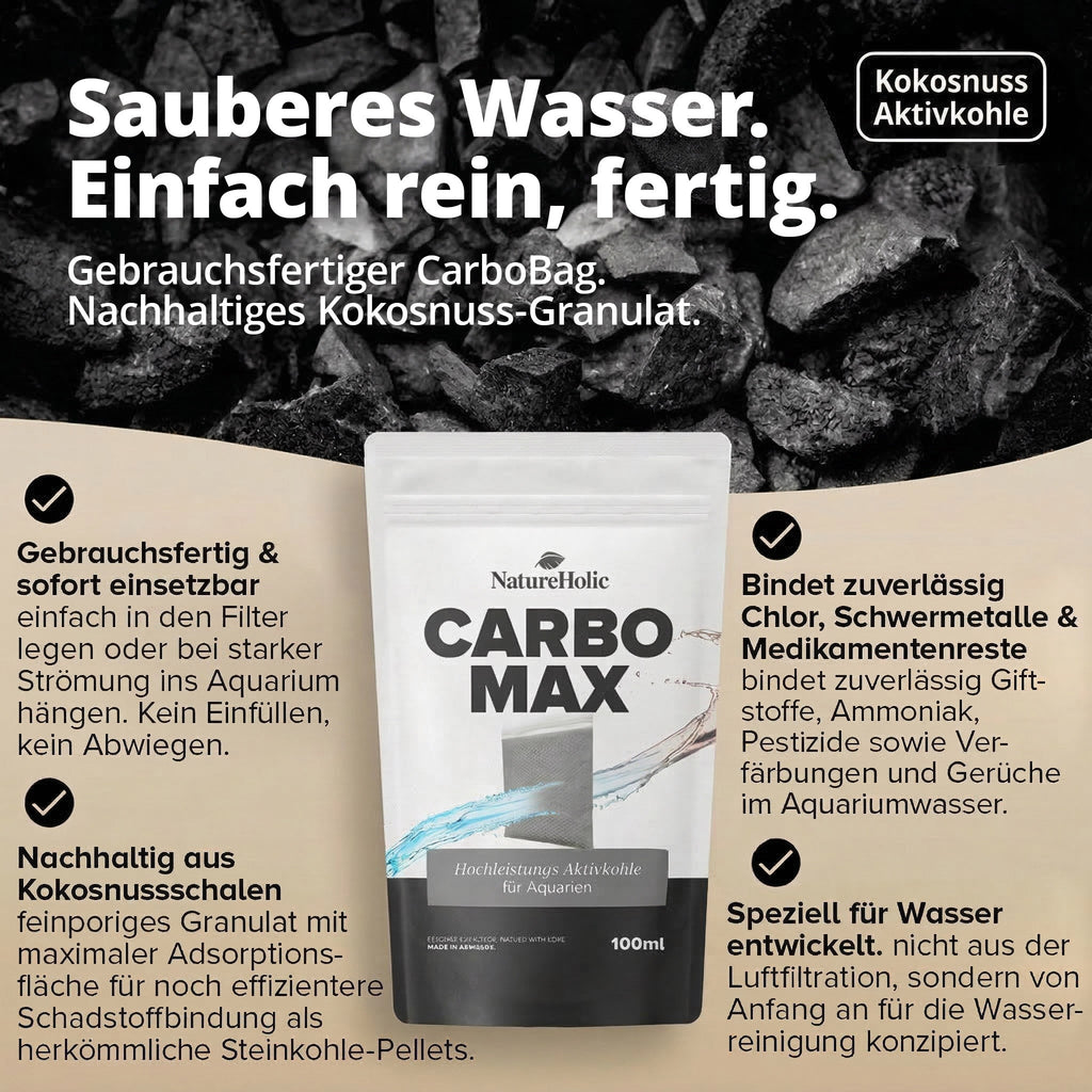 NatureHolic - Carbo Max - Aktivkohle fürs Aquarium - 100ml