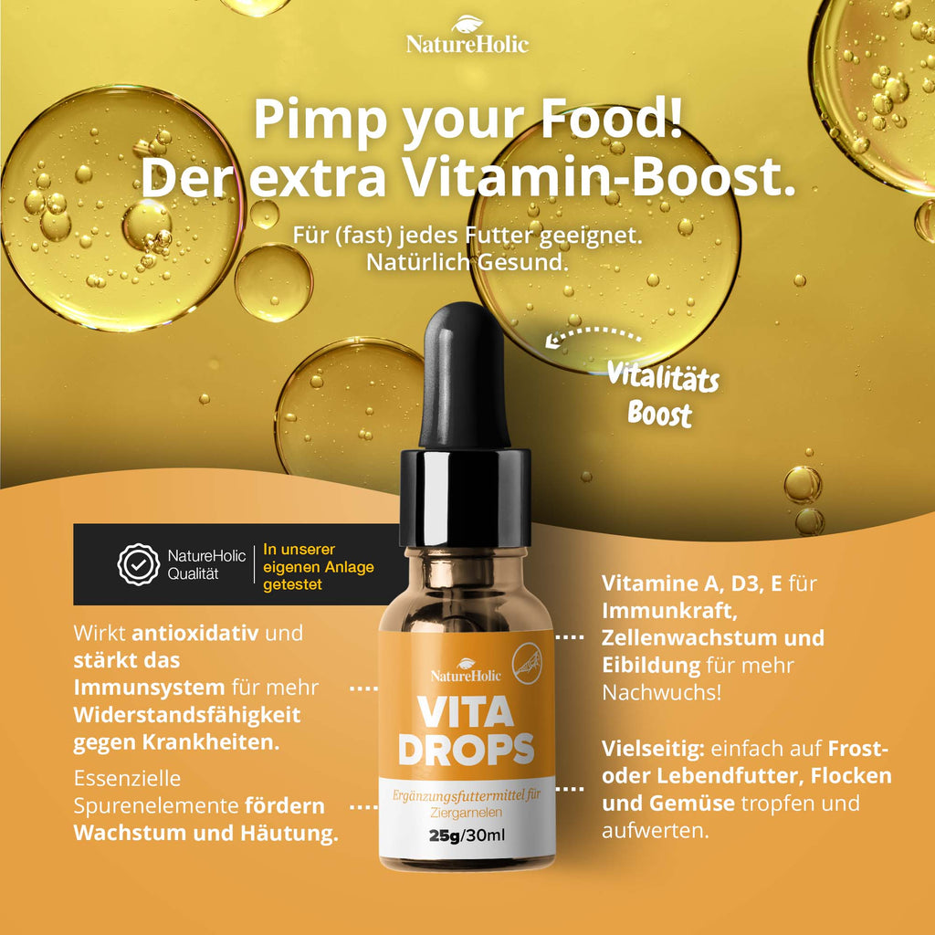 NatureHolic Vita Drops Shrimp - 30ml Garnelenfutter Zusatz für mehr Vitalität