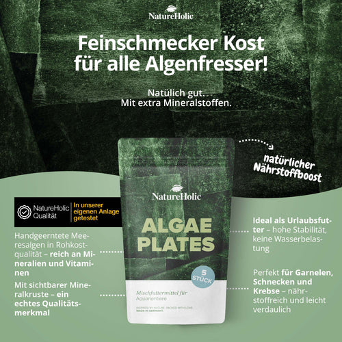 AlgaePlate - 5 stk. - Aufwuchsfresser & Wochenendfutter für Wirbellose ( Algenplatten )