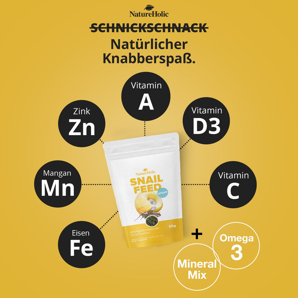 NatureHolic - Schneckenfeed Sticks - 30g - Snailfeed Sticks