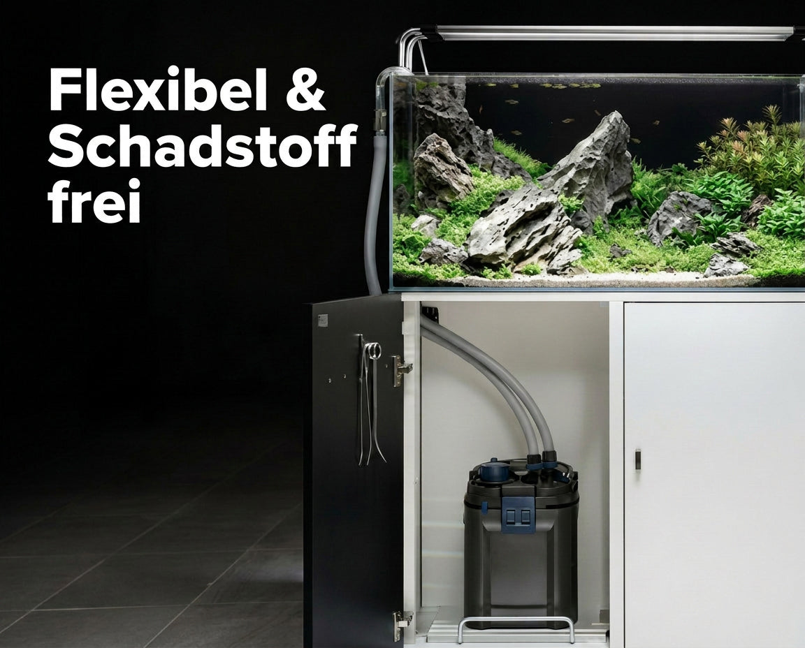 NatureHolic Silikon Aquarium Schlauch - Matt Grau - 16/22 mm - 3 m